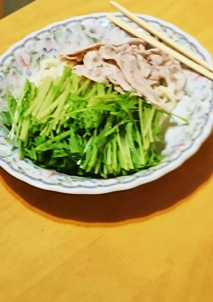 【簡単】豚と水菜の冷やしうどん-レシピのメイン写真