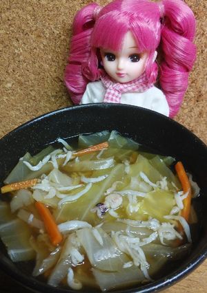 リカちゃん♡しらすと野菜のほっこりだし汁-レシピのメイン写真