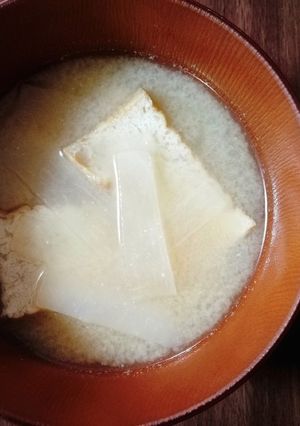 冷凍厚揚げのお味噌汁*･-レシピのメイン写真