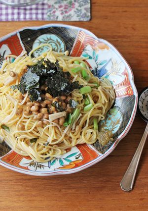 フライパンひとつで納豆えのきパスタランチ-レシピのメイン写真