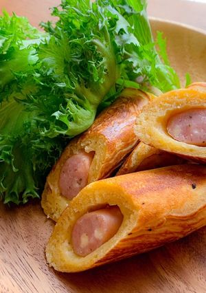 卵焼き器でコロコロもち麦ソーセージドッグ-レシピのメイン写真