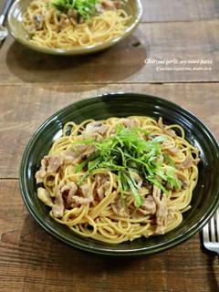 豚肉としその焦がしにんにく醤油パスタ-レシピのメイン写真
