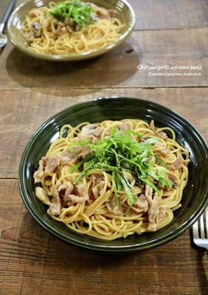 豚肉としその焦がしにんにく醤油パスタ-レシピのメイン写真