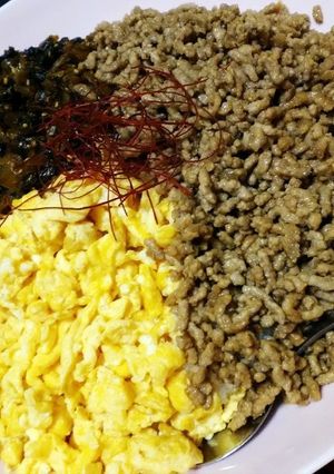 余った高菜で【三色そぼろ丼☆】-レシピのメイン写真