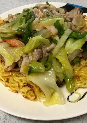 自粛しているランチの簡単！かた焼きそば-レシピのメイン写真