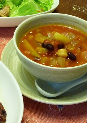夏野菜とお豆のスープ-レシピのメイン写真