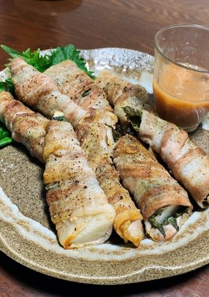 春の味覚✨たけのこの豚バラ巻き梅肉ソース-レシピのメイン写真