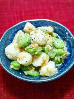 そら豆とホタテの香味炒め-レシピのメイン写真