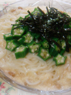 満腹♪でも胃腸スッキリ☆とろろ納豆素麺-レシピのメイン写真