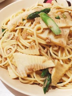 たけのことアスパラの和風ツナパスタ-レシピのメイン写真