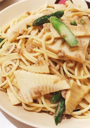 たけのことアスパラの和風ツナパスタ-レシピのメイン写真