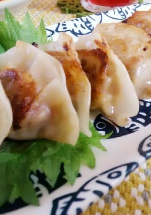 豚挽き肉と大葉と椎茸と蓮根の餃子-レシピのメイン写真