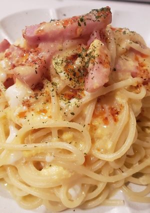 簡単！ベーコンとたまごのパスタ-レシピのメイン写真