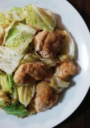 鶏むねとキャベツのさっぱりレモン炒め*･-レシピのメイン写真