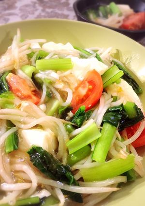 とろ〜り♡小松菜と豆腐ともやしの中華煮-レシピのメイン写真