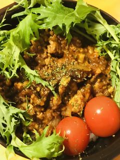 丼弁当●ペースト活用のキーマカレー丼-レシピのメイン写真