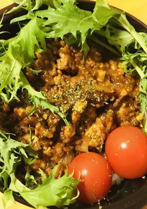 丼弁当●ペースト活用のキーマカレー丼-レシピのメイン写真