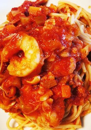 海老トマトソースパスタ-レシピのメイン写真