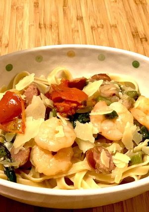 エビとアスパラとチョリソー絶品スパゲティ-レシピのメイン写真