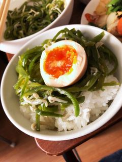 ピーマンしらす(煮卵丼)-レシピのメイン写真