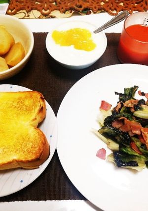 レタスとベーコンのニンニク炒め-レシピのメイン写真