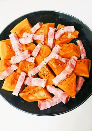 レンジで簡単☆かぼちゃベーコン-レシピのメイン写真