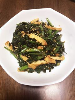 ほうれん草と揚げの簡単醤油炒め-レシピのメイン写真