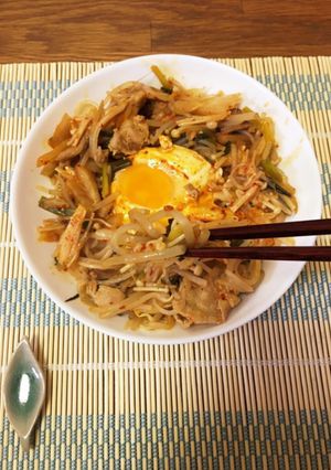 簡単！しらたきともやしの豚キムチ炒め！-レシピのメイン写真