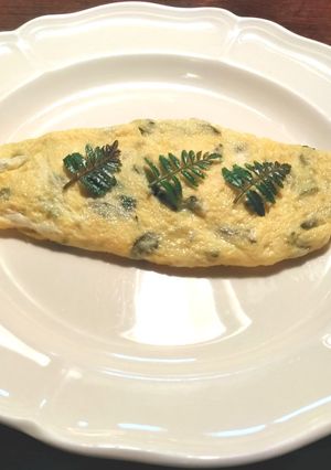 木の芽(山椒の葉）しらすのチーズオムレツ-レシピのメイン写真