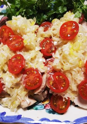 炊飯器で蒸し鶏のねぎ塩サラダ-レシピのメイン写真