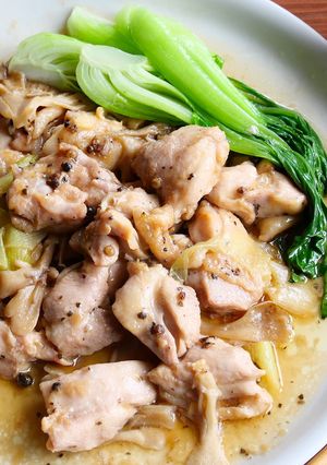 鶏肉のネギ生姜蒸し　生胡椒風味-レシピのメイン写真