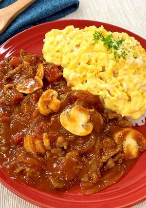 お好みソースで簡単！オムハヤシ-レシピのメイン写真