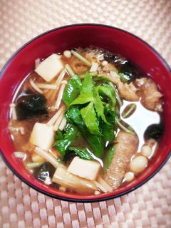 ★豆腐とエノキとみつばのお味噌汁★-レシピのメイン写真