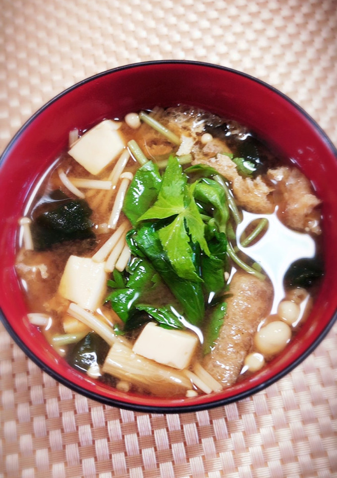 ★豆腐とエノキとみつばのお味噌汁★-レシピのメイン写真