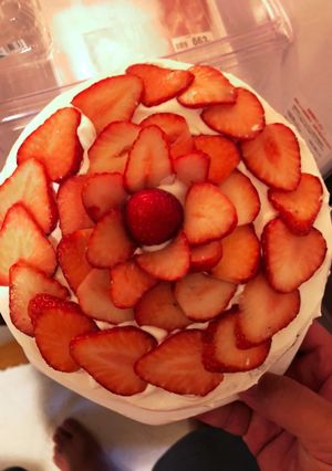 イチゴのケーキのイチゴの並べ方-レシピのメイン写真