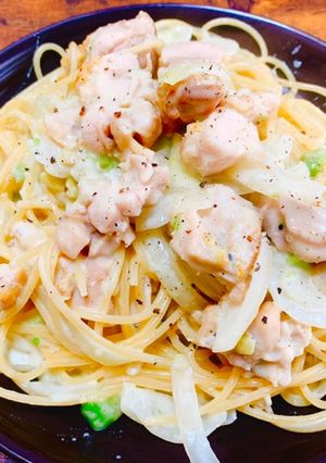 アボカドチキンクリームパスタ-レシピのメイン写真