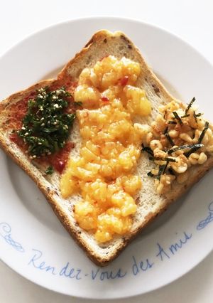 中学生が作った三種トースト♡チーズ天かす-レシピのメイン写真