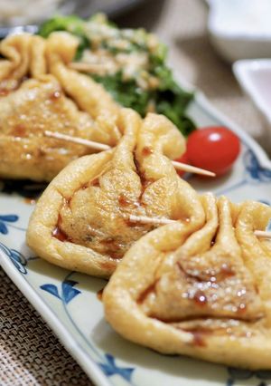 詰めて焼くだけ♪油揚げの納豆はさみ焼き-レシピのメイン写真