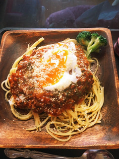 温玉ミートソースパスタ-レシピのメイン写真