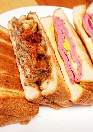 ズボラ飯☆コンビニ製品deホットサンド-レシピのメイン写真