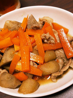 男料理 ごぼうとにんじん 豚バラの甘辛煮-レシピのメイン写真