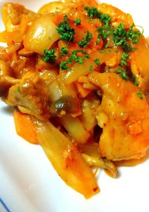 鶏肉と玉ねぎのケチャップ炒め-レシピのメイン写真