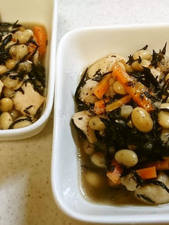鶏肉とひじきのめんつゆ煮-レシピのメイン写真
