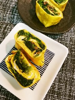 ほうれん草おひたし卵焼き-レシピのメイン写真