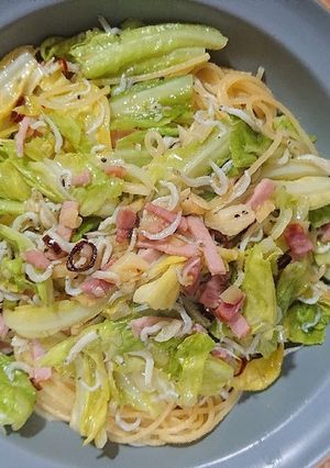 しらす入り☆ベーコンとキャベツのパスタ！-レシピのメイン写真