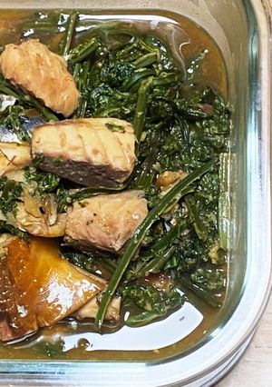 旬の葉物で♡鯖缶で簡単味噌煮風-レシピのメイン写真