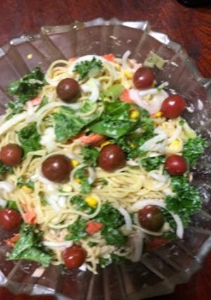 和えるだけ！カリーノケールのサラダパスタ-レシピのメイン写真