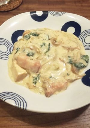 カリーノケールと木綿豆腐のホワイトソース-レシピのメイン写真