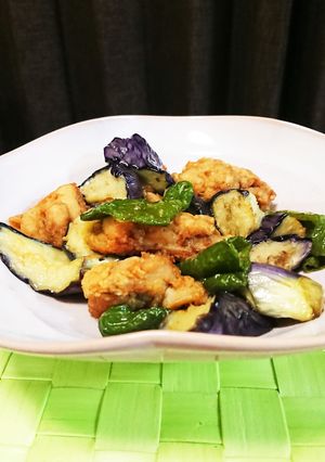 茄子とピーマンと鶏肉の甘酢和え-レシピのメイン写真