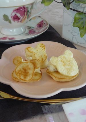 くまちゃんパンケーキでレーズンウィッチ風-レシピのメイン写真